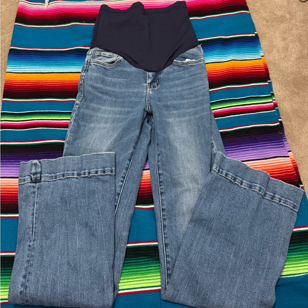 Pink blush wide leg Maternity Jeans